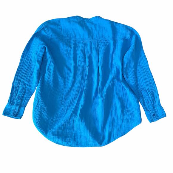 Sundry Women's Button Up Tunic Top Size 1/Small Blue Oversized Minimalist NWT - Picture 3 of 9